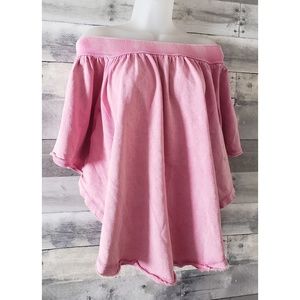 FREE PEOPLE Pink Wide Neck Sweatshirt